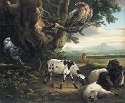 Philip Reinagle Birds of Prey, Goats and a Wolf, in a Landscape France oil painting artist